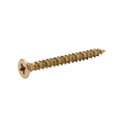 TurboDrive Yellow zinc-plated Steel Wood Screw (Dia)5mm (L)50mm, Pack of 20