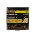 TurboDrive Yellow zinc-plated Steel Wood Screw (Dia)4mm (L)60mm, Pack of 20
