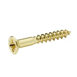 Diall Brass Wood Screw (Dia)3.5mm (L)25mm, Pack of 25