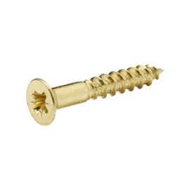 Diall Brass Screw (Dia)4mm (L)25mm, Pack of 25