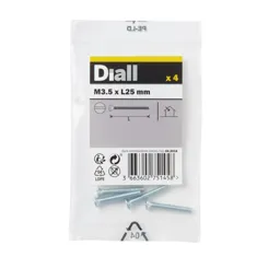 Diall Carbon steel Raised-countersunk Switch box screw (L)25mm, Pack of 4