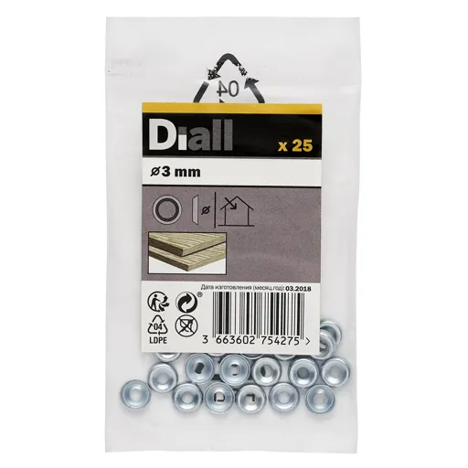 Diall M3 Carbon steel Screw cup Washer, Pack of 25