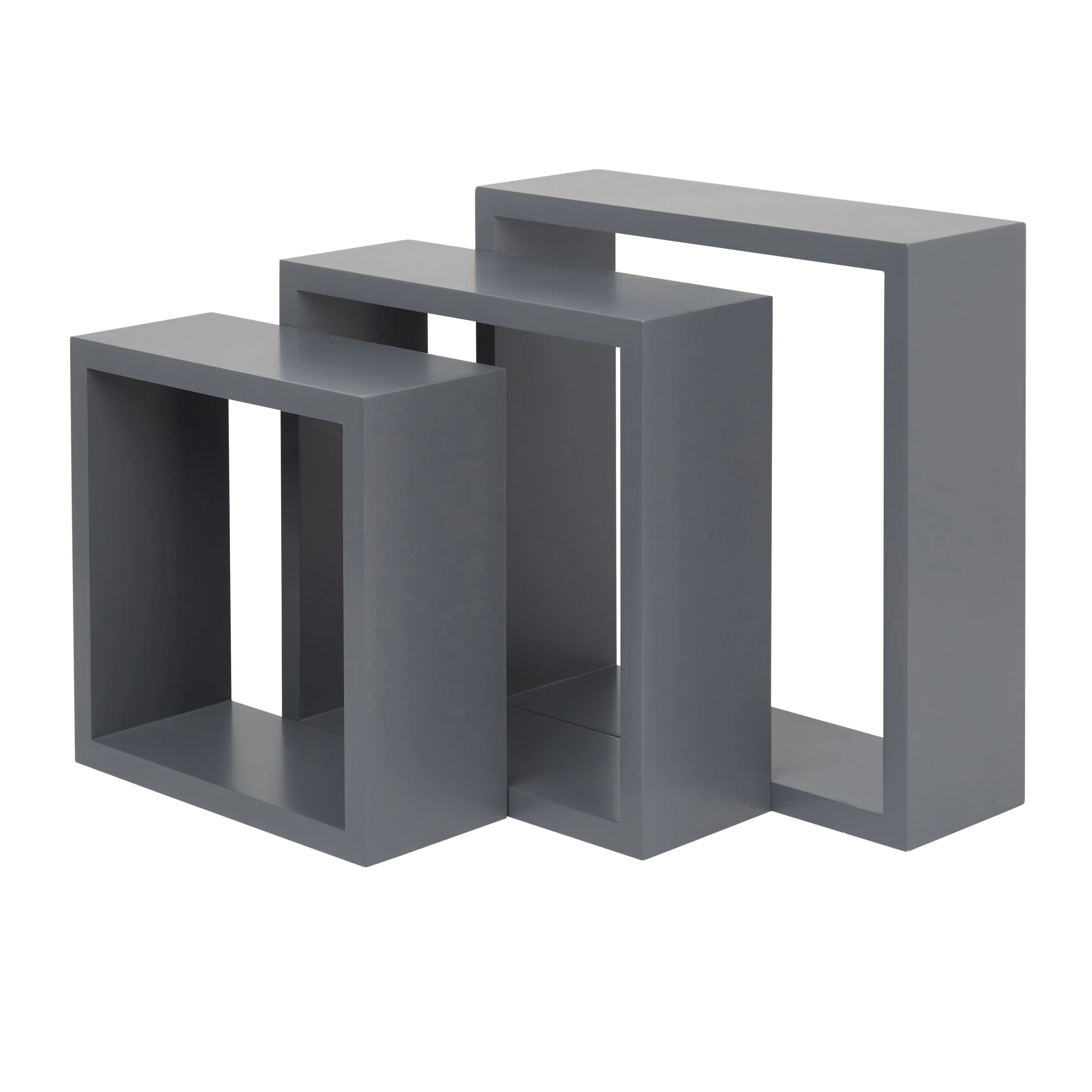 Form Rigga Grey Cube Cube shelf (D)98mm, Set of 3