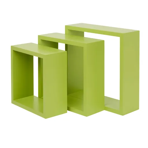Form Rigga Green Cube Cube shelf (D)98mm, Set of 3