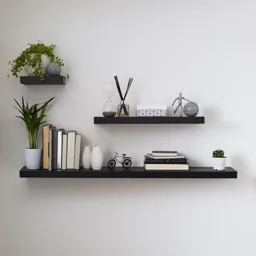 Form Cusko Black Floating shelf (L)600mm (D)235mm