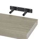 Form Cusko Grey oak effect Floating shelf (L)300mm (D)235mm