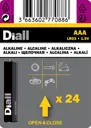 Diall Alkaline batteries Non-rechargeable AAA Battery, Pack of 24