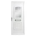 B&Q Georgian 2 panel Glazed White uPVC RH External Front Door set, (H)2055mm (W)920mm