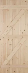 B&Q Ledged & braced Redwood veneer LH & RH External Back Door, (H)1981mm (W)762mm