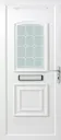 B&Q Ashgrove 2 panel Diamond bevel Frosted Glazed White uPVC LH External Front Door set, (H)2055mm (W)920mm