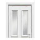 4 panel Diamond bevel Frosted Glazed White uPVC LH External Front Door set, (H)2055mm (W)840mm