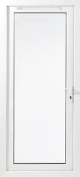 Framed White PVC LH External Back Door, (H)2060mm (W)840mm