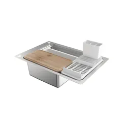 GoodHome Romesco Stainless steel 1 Bowl Sink & drainer