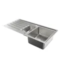 Cooke & Lewis Apollonia Satin Grey Stainless steel 1.5 Bowl Sink & drainer Reversible drainer