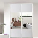 Valla White Mirrored Sliding Wardrobe Door (H)2260mm (W)622mm