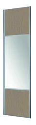 Valla Grey oak effect Mirrored Sliding Wardrobe Door (H)2260mm (W)922mm