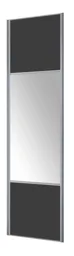 Valla Dark grey Mirrored Sliding Wardrobe Door (H)2260mm (W)622mm