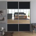 Valla Dark grey Mirrored Sliding Wardrobe Door (H)2260mm (W)922mm