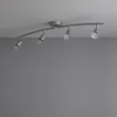 Silver effect Mains-powered 4 lamp Spotlight