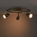 Aspis Antique brass effect Mains-powered 3 lamp Spotlight