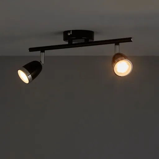 Apheliotes Black Mains-powered 2 lamp Spotlight