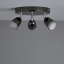 Apheliotes Black Chrome effect Mains-powered 3 lamp Spotlight