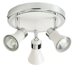 Aphroditus White Chrome effect Mains-powered 3 lamp Spotlight