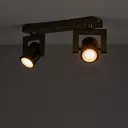 Galene Gun metal effect Mains-powered 2 lamp Spotlight