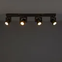 Galene Gun metal effect Mains-powered 4 lamp Spotlight