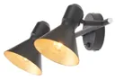 Kedros Matt Black Gold effect Mains-powered 2 lamp Spotlight