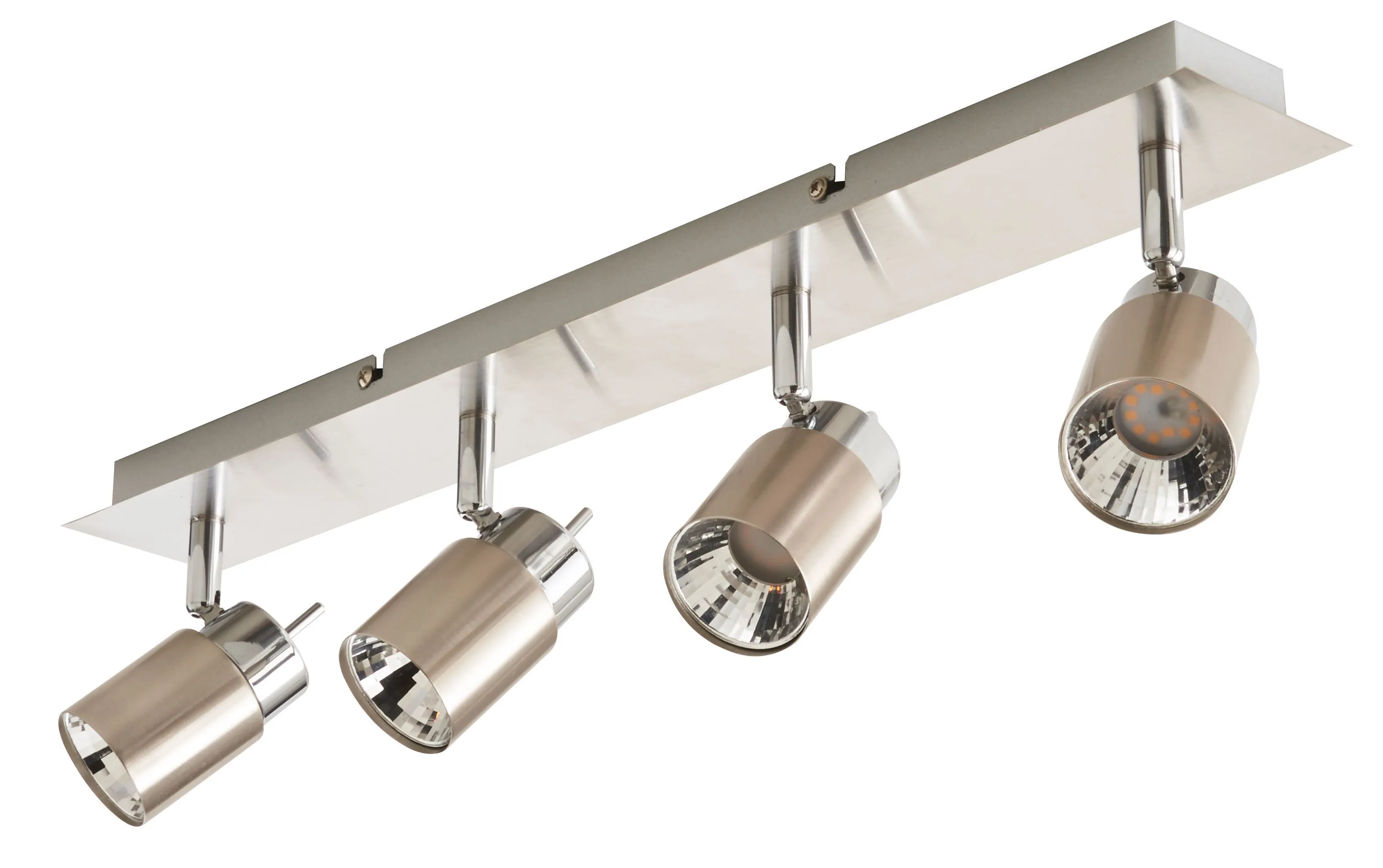 Hades Satin Chrome effect Mains-powered 4 lamp Spotlight bar