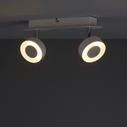 Tharros White Mains-powered 2 lamp Spotlight