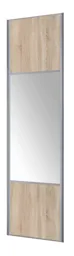 Valla Natural oak effect Mirrored Sliding Wardrobe Door (H)2260mm (W)772mm