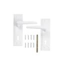 Colours Colan White Aluminium Straight Lock Door handle (L)106mm, Pair