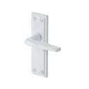 Colours Colan Gloss White Aluminium Straight Latch Door handle (L)106mm, Pair