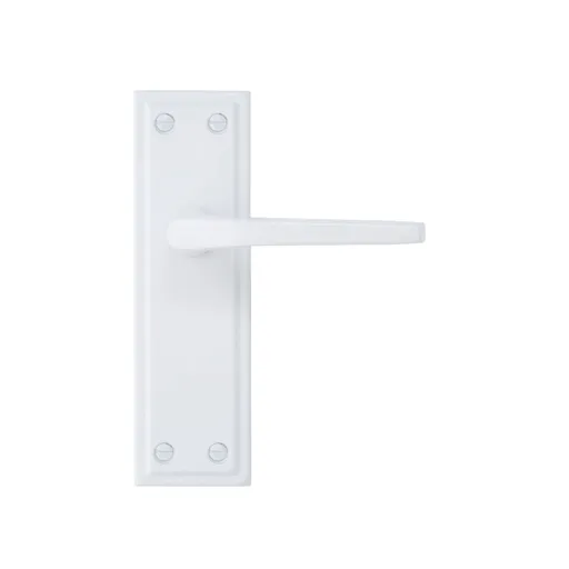 Colours Colan Gloss White Aluminium Straight Latch Door handle (L)106mm, Pair