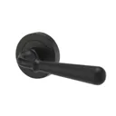 Colours Black Iron effect Aluminium Straight Latch Door handle (L)116mm, Pair