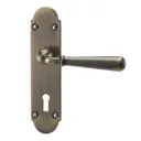Colours Leba Antique brass effect Steel Straight Lock Door handle (L)116mm, Pair
