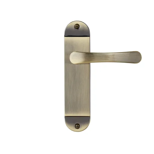 Colours Caspe Antique brass effect Steel Straight Latch Door handle (L)112mm, Pair