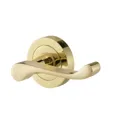 Colours Polished Brass effect Aluminium Scroll Latch Push-on rose Door handle (L)96mm, Pair