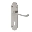 Colours Beja Satin Nickel effect Steel Scroll Lock Door handle (L)96mm, Pair