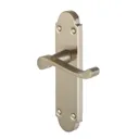 Colours Beja Satin Nickel effect Steel Scroll Latch Door handle (L)96mm, Pair