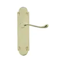 Colours Beja Polished Brass effect Steel Scroll Latch Door handle (L)96mm, Pair