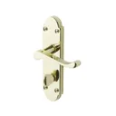 Colours Beja Polished Brass effect Steel Scroll Bathroom Door handle (L)96mm, Pair