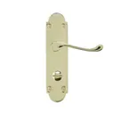Colours Beja Polished Brass effect Steel Scroll Bathroom Door handle (L)96mm, Pair