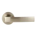 Colours Nickel effect Aluminium Straight Latch Door handle (L)115mm, Pair