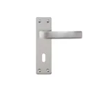 Colours Beauce Satin Nickel effect Aluminium & steel Straight Lock Door handle (L)115mm, Pair