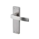Colours Beauce Satin Nickel effect Aluminium & steel Straight Latch Door handle (L)115mm, Pair