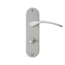 Colours Beare Satin Nickel effect Aluminium & steel Curved Bathroom Door handle (L)110mm, Pair