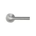 Colours Nickel effect Aluminium Straight Latch Door handle (L)120mm, Pair